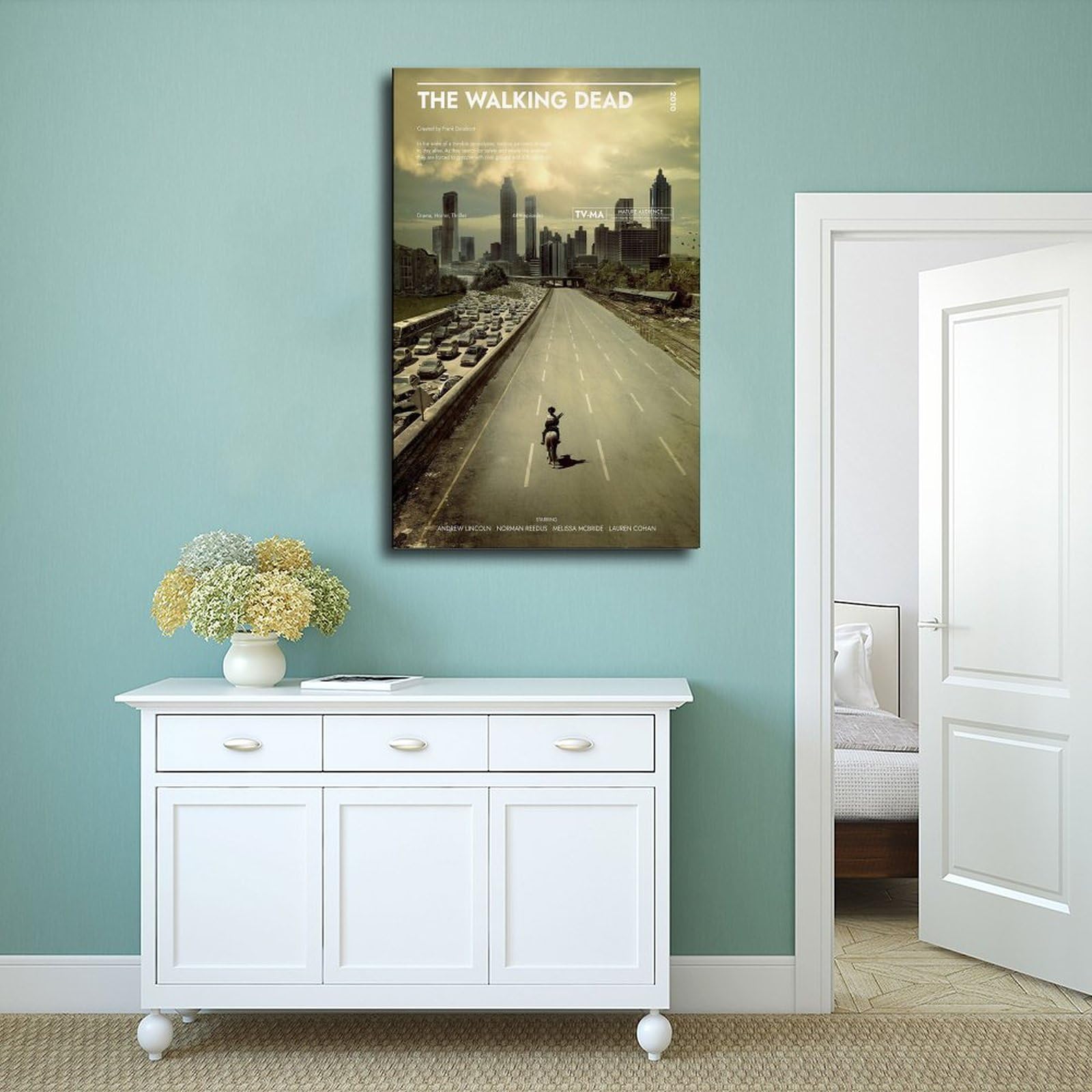 Poster The Walking Dead Sur Toile 20x30 Cm - Décoration Murale Style Cadre, Esthétique Chambre