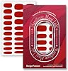 Tiras de Gel para Uñas, Sin UV, Adhesivas y de Alto Brillo, Aplicar y Quitar, Duraderas 14 Días, Kit de Manicura de Calidad de Salón con 28 Tiras, Lima y Palito (Rouge Passion) 1