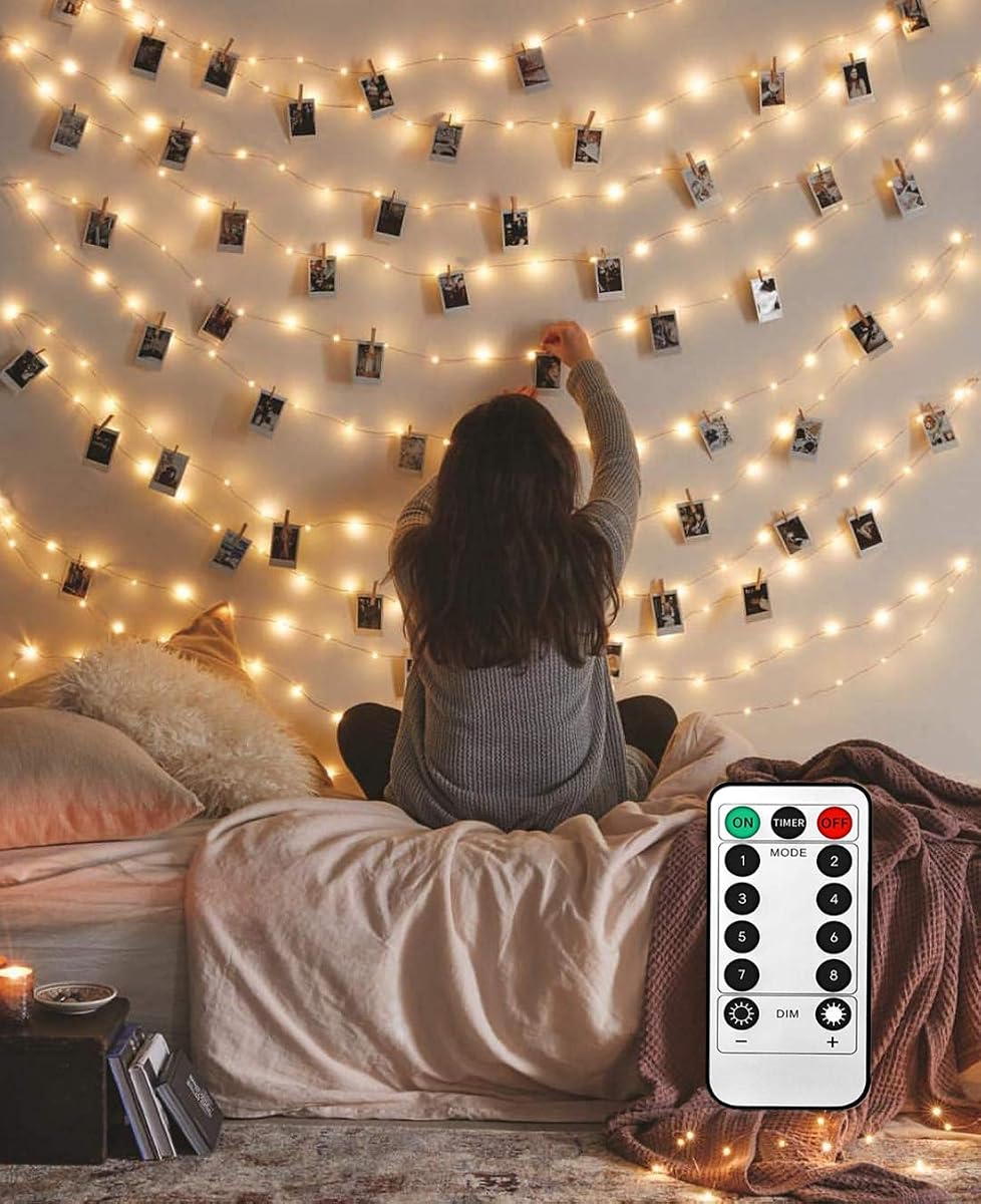LECLSTAR 50 LED Photo Clips String Lights