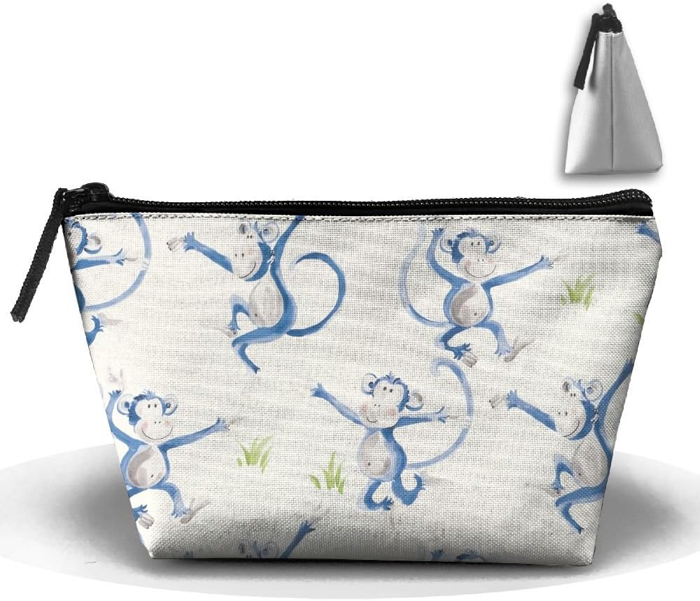 Travel Cosmetic Bags Happy Blue Monkey Small Makeup Bag Multifunction Pouch Cosmetic Handbag Toiletries Organizer Bag for Women Girl