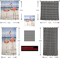 Vista 8 de Waterproof Fabric Shower Curtain, Merry Christmas Shower Curtain for Bathroom Curtains Bathtubs Hotel Washable Bath Shower Curtains with 12 Hooks