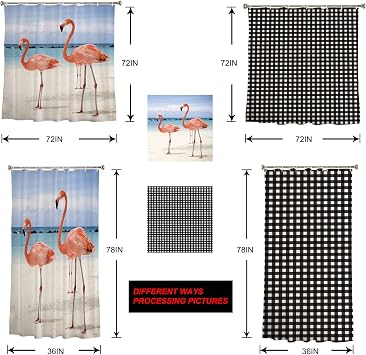 Burnt Orange Striped Shower Curtain, Stall Shower Curtains for Bathroom/Bathtub, Modern Abstract Art Geometric Waterproof Fabric Shower Curtain Set with 12 Hooks, 72 x 78