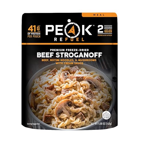 Miniatura 11 de Peak Refuel Beef Stroganoff | Alimentos liofilizados para mochileros y campamentos, sabor increíble, alto en proteínas, carne real, preparación