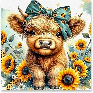 Square Drill Diamond Painting Cow - 5D Full Square Diamond Art Kits for Adults with Tools, Stunning No-Gap Design, Easy to Apply and Frame, Home Wall Decor, Gift Idea(12X12 Inch)