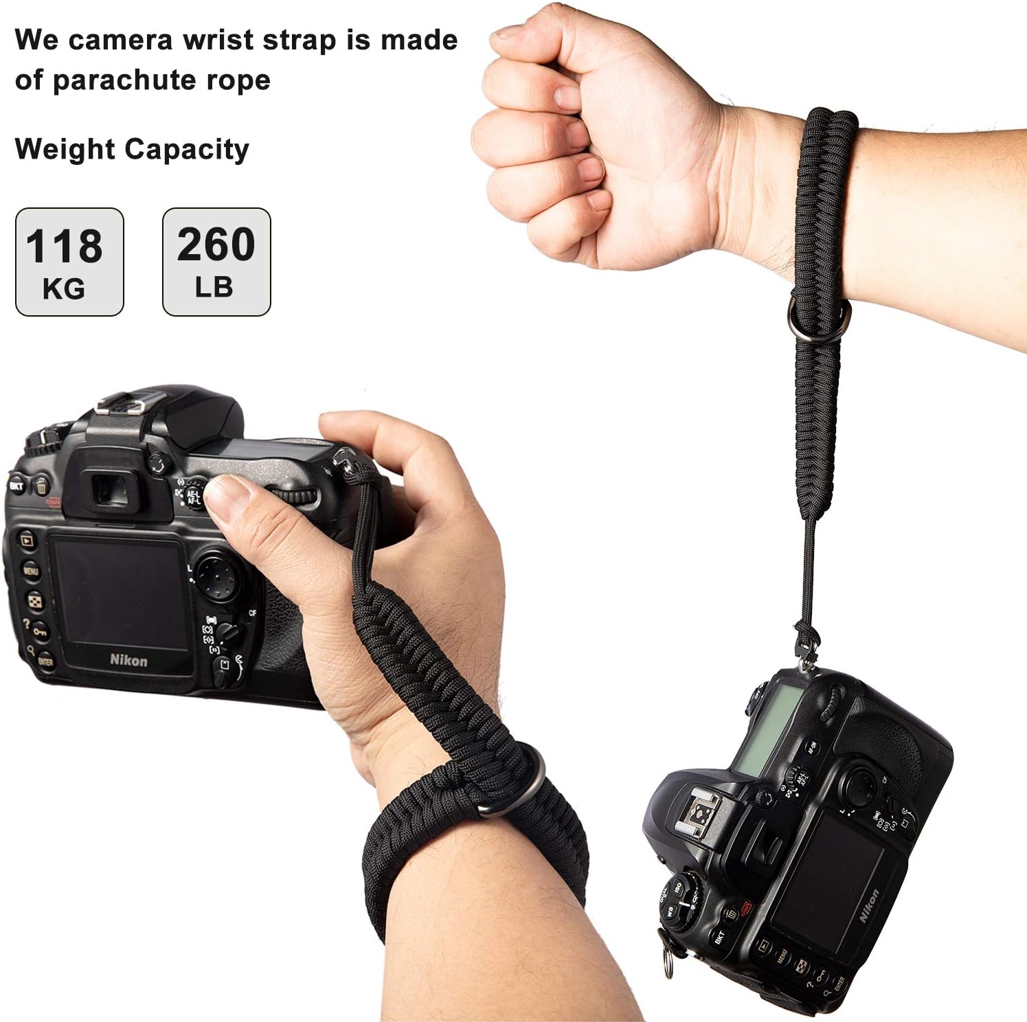 Camera Wrist Strap,1Pack Adjustable Nylon Camera Hand Strap,for GoPro,DSLR,Fuji,Canon and Mirrorless Cameras Photographers Quick Release,Paracord (Jungle camouflage)