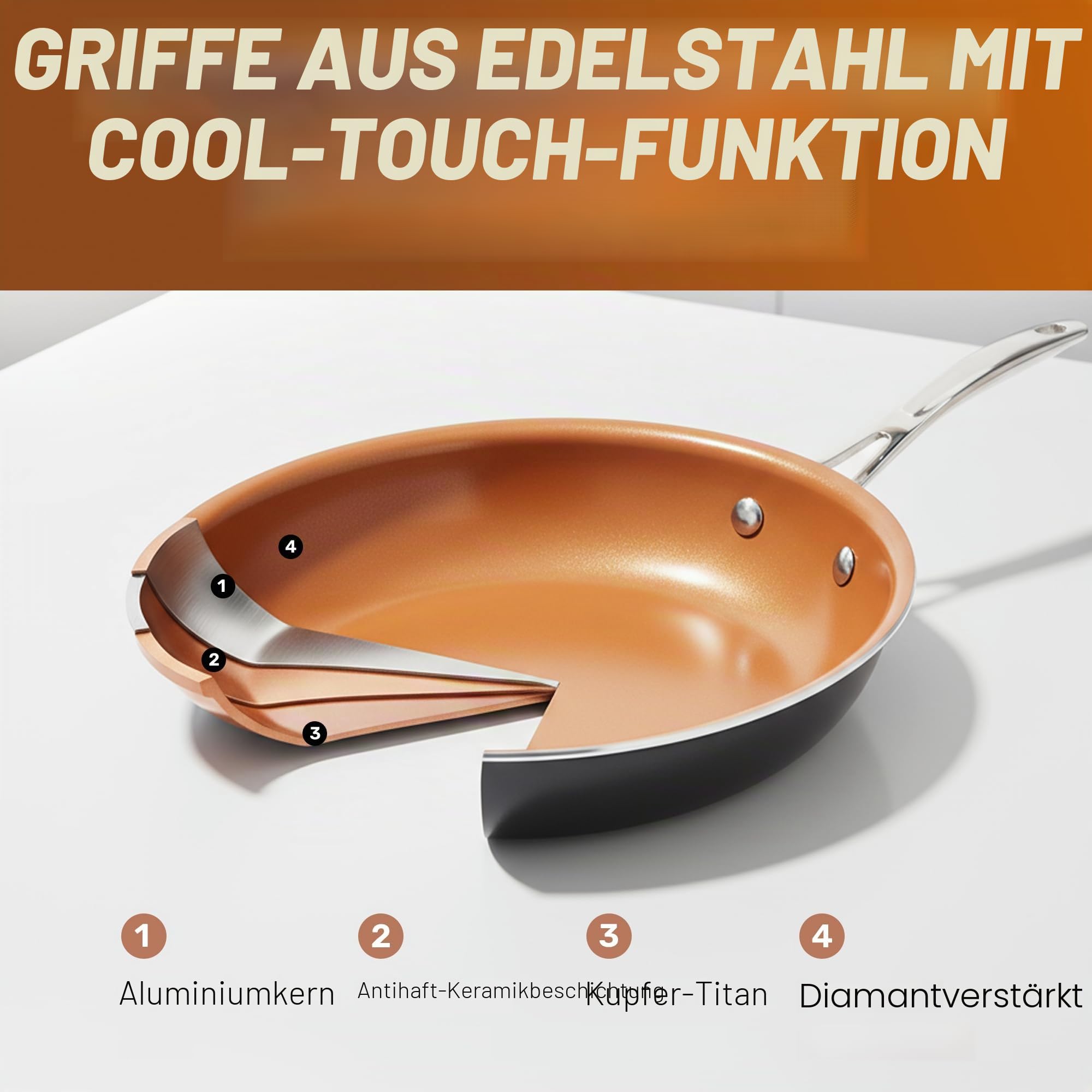 GOTHAM STEEL Stahl 20 stück All in one küche kochgeschirr + bakeware Set mit nonstick Durable keramikbeschichtung 20-teiliges Set Kupfer
