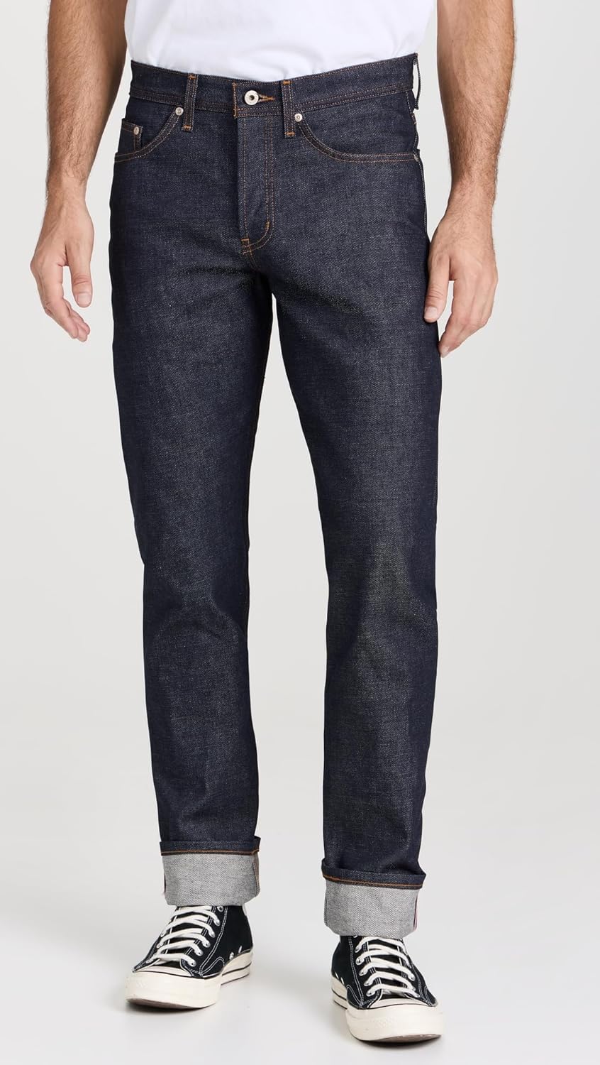 Naked & Famous Denim Men's Weird Guy Low-Rise Jean in Dirty Fade Selvedge - Image 2