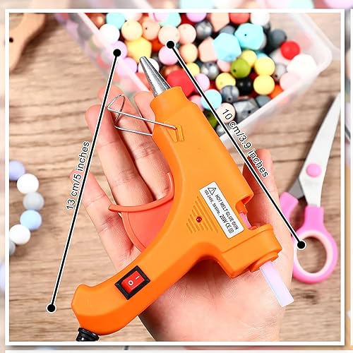 Miniatura 2 de 8 piezas de mini pistola de pegamento caliente con 40 barras de pegamento para proyectos escolares, pequeña pistola de fusión en caliente para