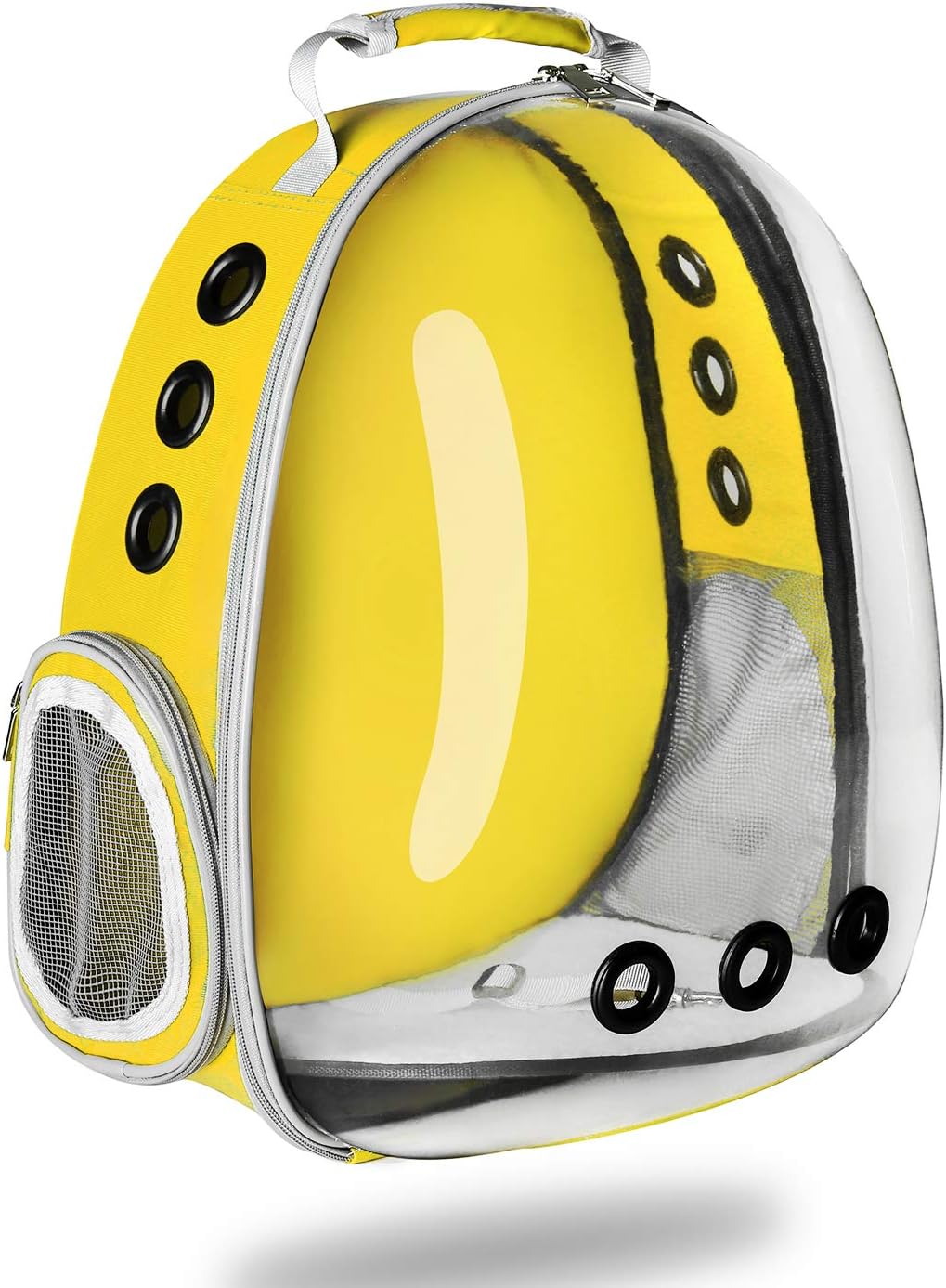 SuYoYo Transparent Pet Carrier Waterproof Puppy Travel Bag Breathable Airline Approved Space Capsule Backpack for Cat Dog (Yellow)