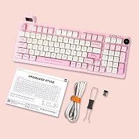 EPOMAKER RT100 Mechanikus Billentyűzet RGB, Bluetooth/USB, Hot Swap, Forgó Gomb, Rózsaszín 8