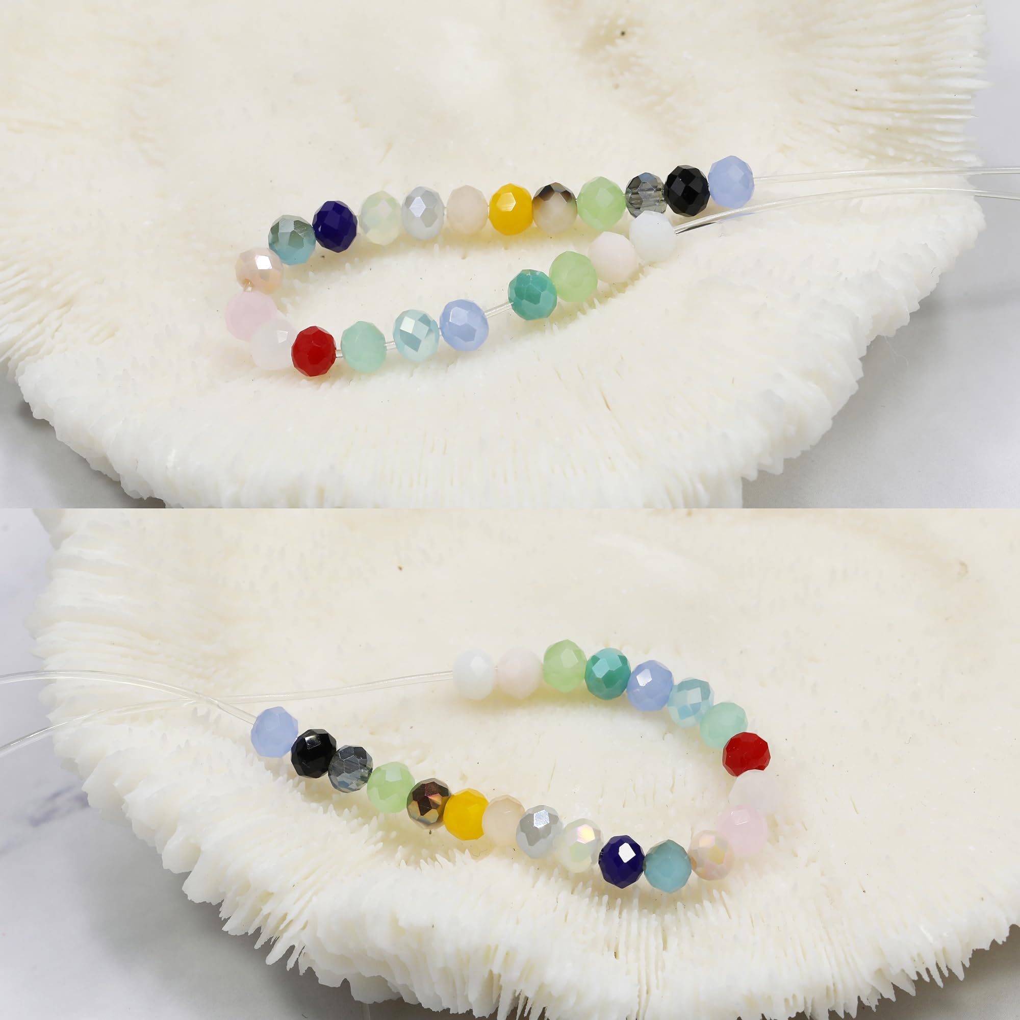 Perles De Verre Briolette Facettées 6mm - 1200 Pièces - 24 Couleurs - Pour Création Bijoux