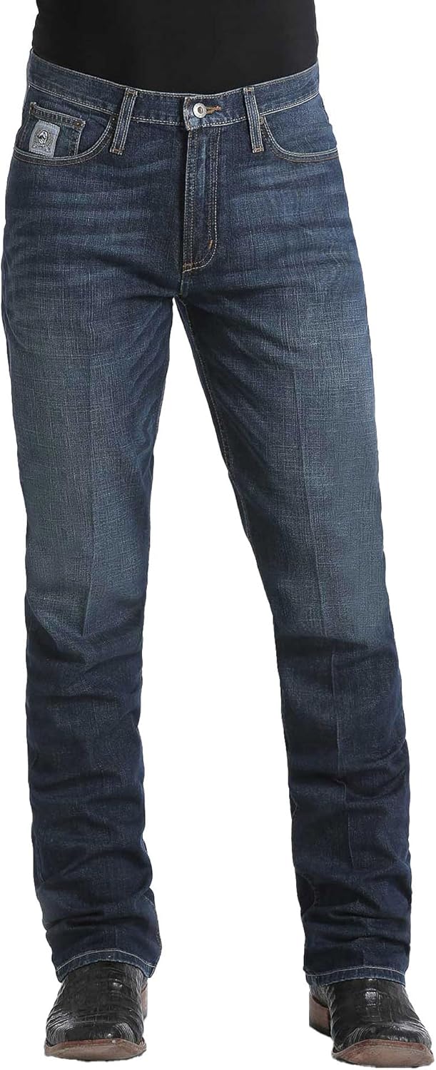 Cinch Men's Silver Label Dark Wash Mid Rise Slim Straight Performance Jeans Dark Stone 31W x 38L - Image 5