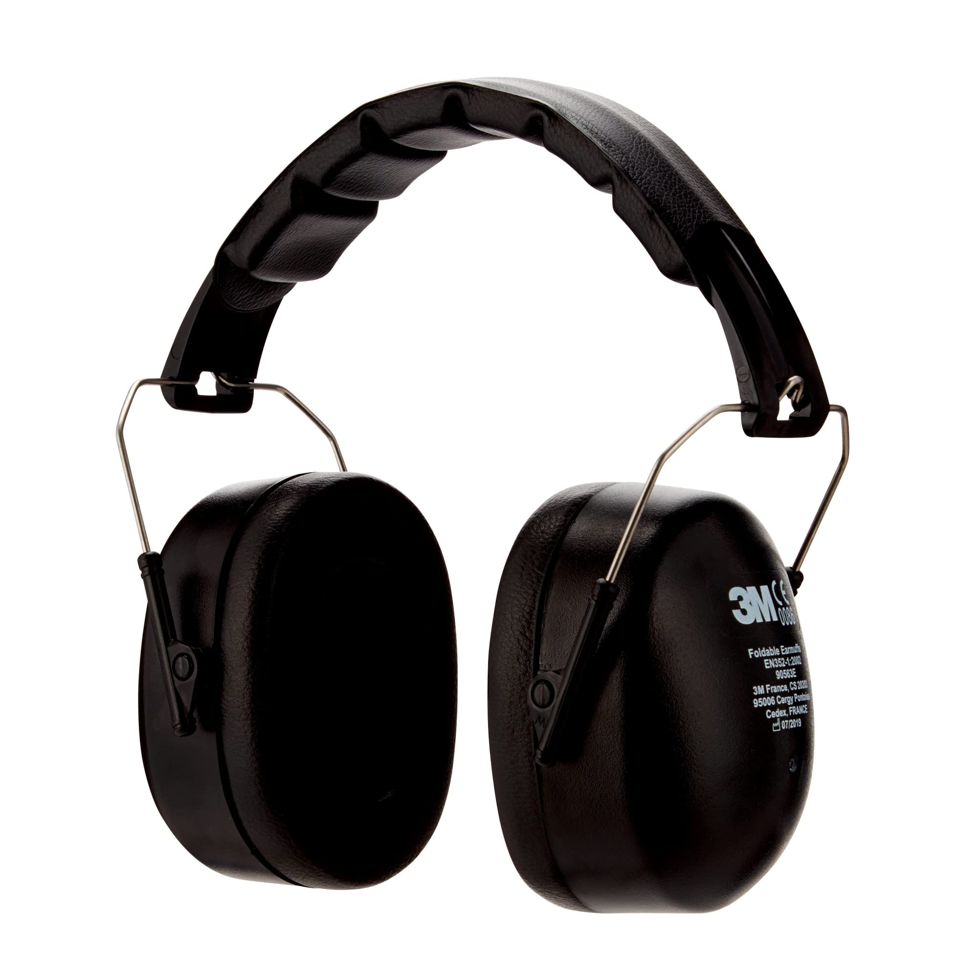 3M 90563-5DC - Orejeras plegables ajustables (25 dB), color negro