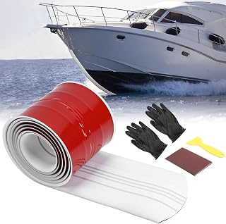 Marine Keel Protector 6in Wide, FRP Hull Keel Guard for Boats, Self-Adhesive Protection Strip with Installation Tools, Protects Against Ramps, Scratches & Rocks