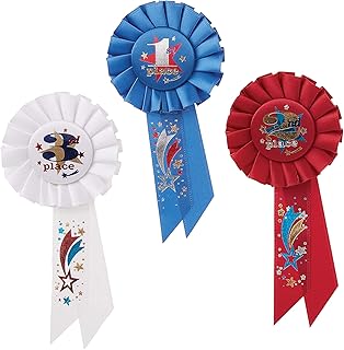 Beistle 1st, 2nd and 3rd Place Award Pack Rosettes