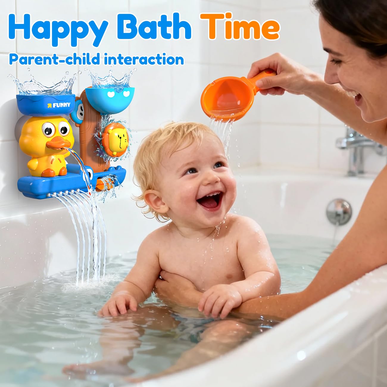 Kids Bath Toys for 1 2 3 Year Old: Fun Duck Blue Toys for 2 3 4 Year Old Boy - Popular Gifts for Boys Age 1-3 - Bathtub Toys for Baby Boys 12+ Months — view 6
