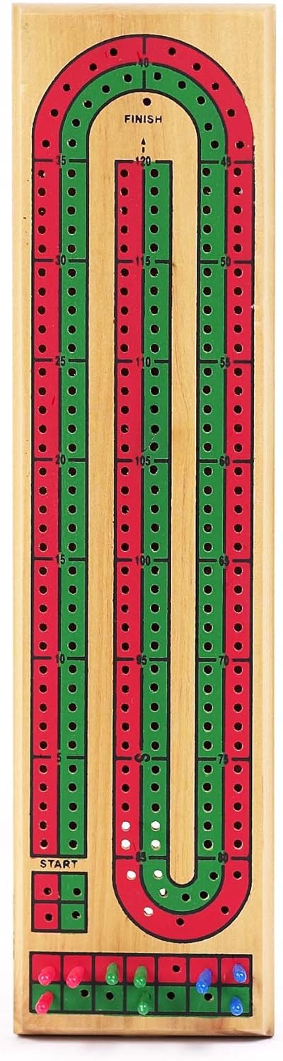 Double Track Wooden Cribbage Board