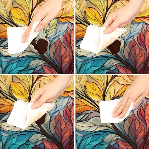 Miniatura 2 de Mantel redondo ajustado con borde elástico, diseño de hojas de otoño, impermeable, lavable, para mesas redondas, ideal para picnic, patio, se adapta