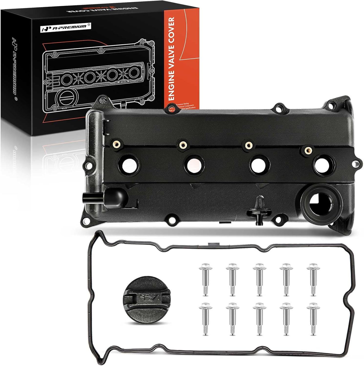 A-Premium Engine Valve Cover Kit, with Oil Filler Cap & Bolts & Gasket, Compatible with Nissan Altima 2002-2006, Sentra 2002-2006, 2.5L Gas QR25DE Engine, Replace # 13264-3Z001, 132643Z001