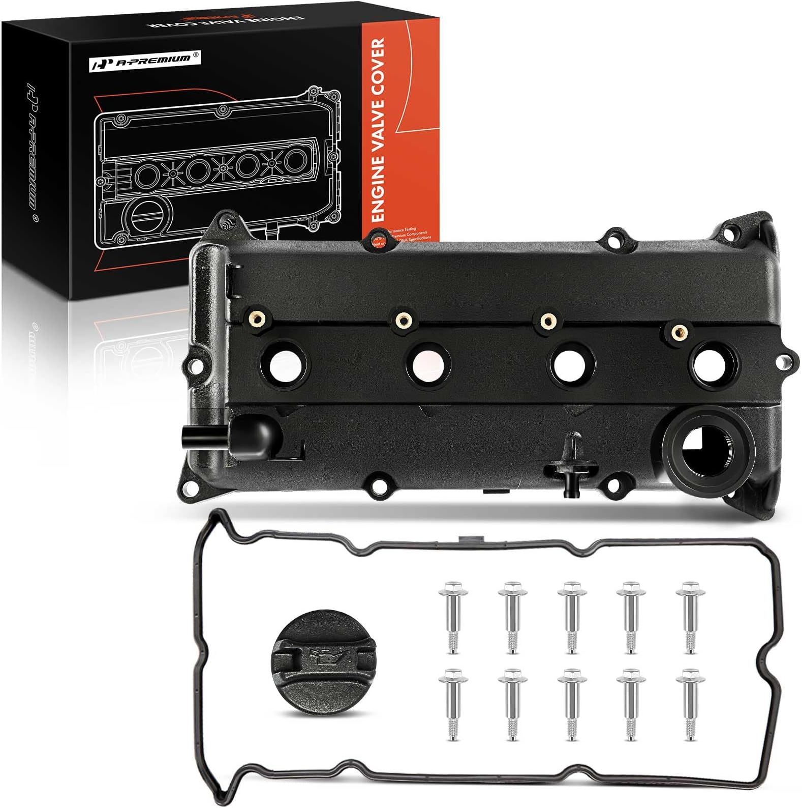 A-Premium Engine Valve Cover Kit, with Oil Filler Cap & Bolts & Gasket, Compatible with Nissan Altima 2002-2006, Sentra 2002-2006, 2.5L Gas QR25DE Engine, Replace # 13264-3Z001, 132643Z001
