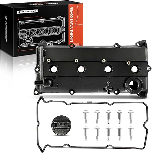 Kit de cubierta de válvulas de motor A-Premium, con tapa de llenado de aceite y pernos y junta, compatible con Nissan Altima 2002-2006, Sentra