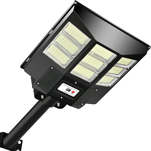 Luz solar de calle impermeable para exteriores, sensor de movimiento de radar, luz de inundación solar del atardecer al amanecer, luz de seguridad