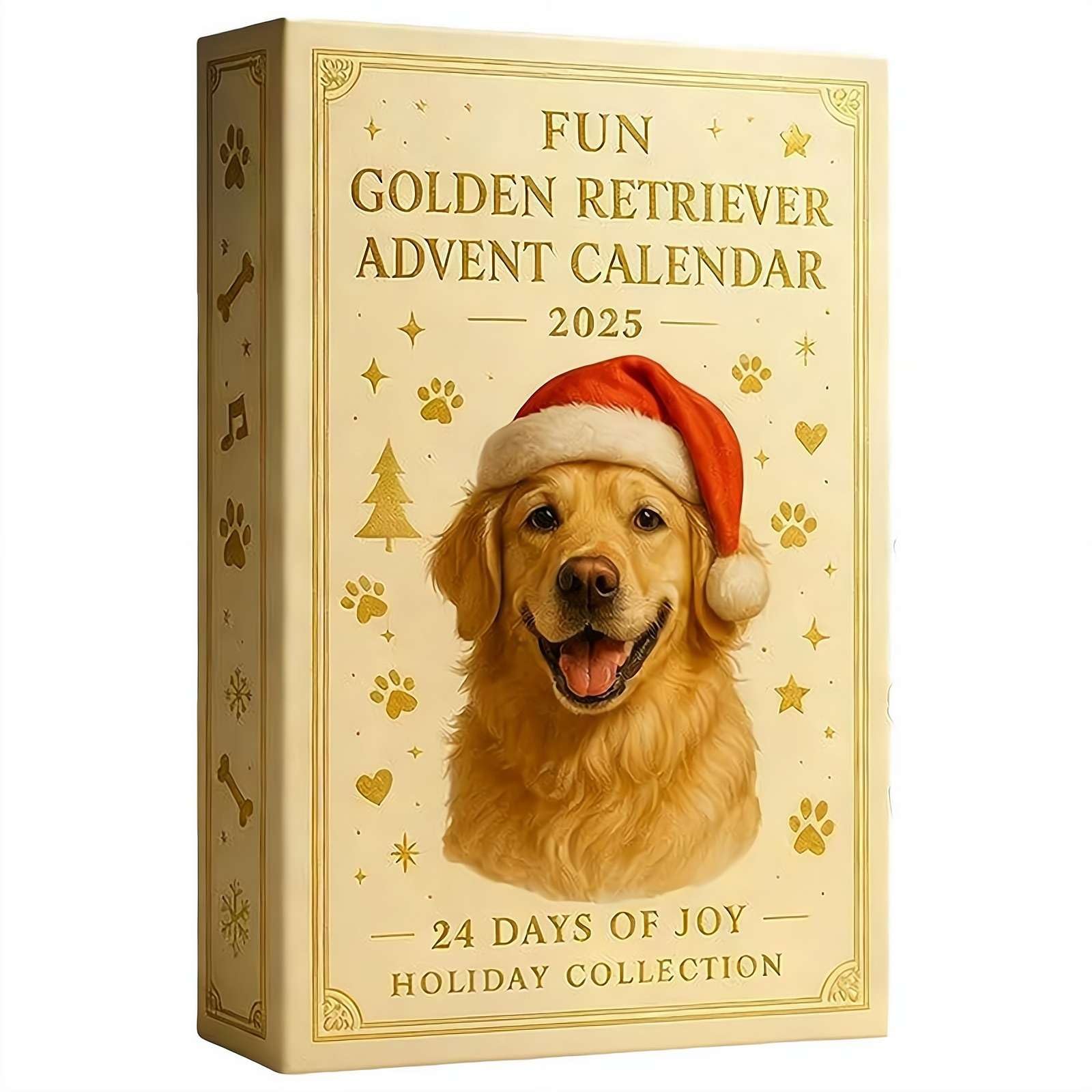 Divertente calendario dell'avvento 2025 con Golden Retriever, set regalo a tema cuccioli, conto alla rovescia per Natale da 24 giorni, con decorazioni 2D in acrilico per gli amanti degli animali