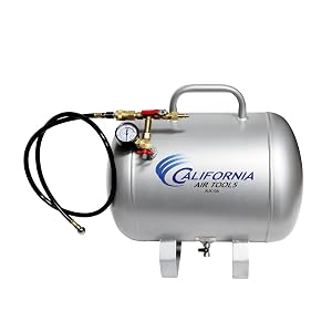 California Air Tools CAT-AUX10A Lightweight Portable Aluminum Air Tank 10 Gallon Silver