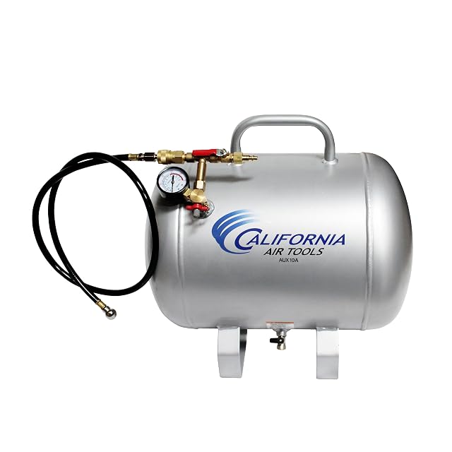 California Air Tools CAT-AUX10A Lightweight Portable Aluminum Air Tank 10 Gallon Silver