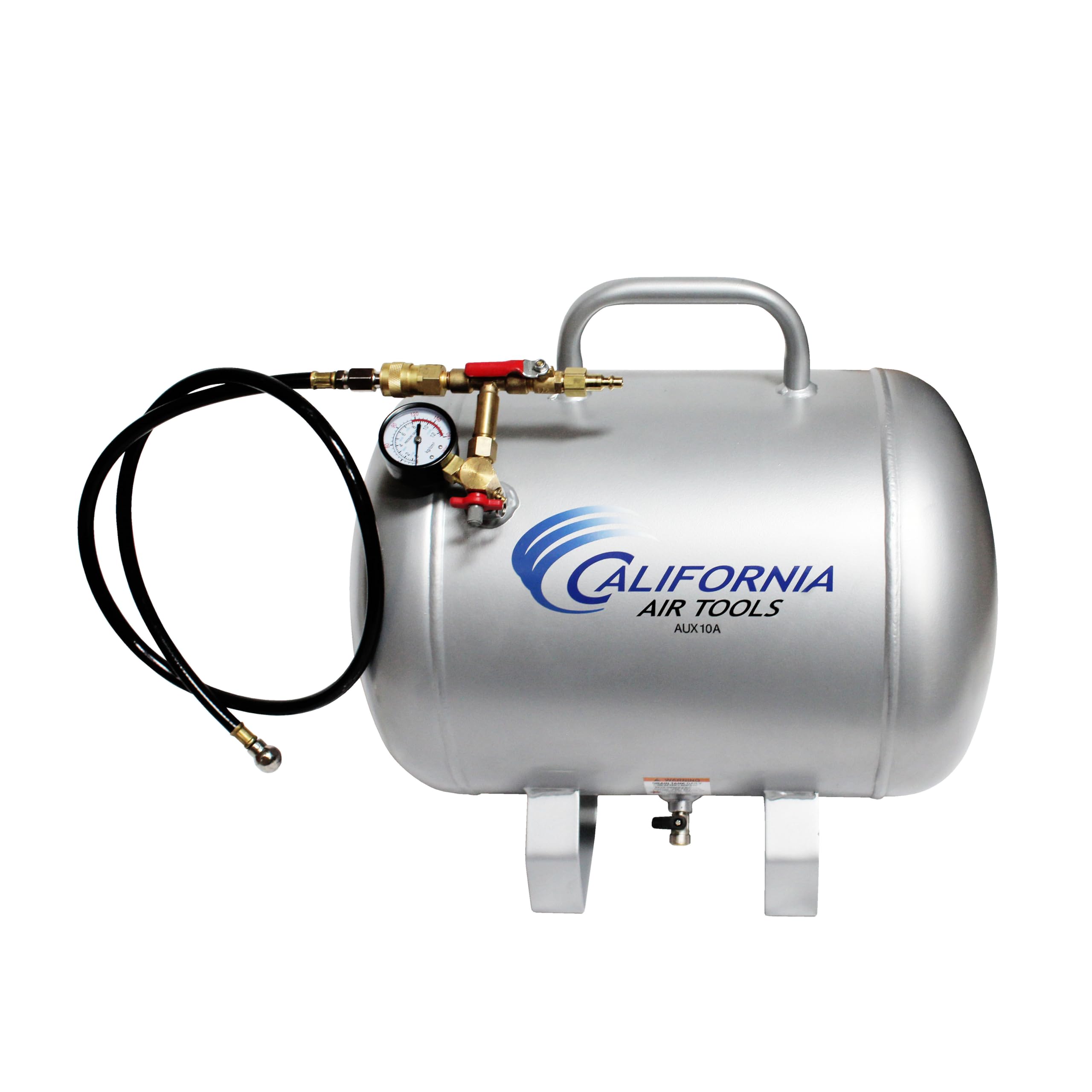 California Air Tools CAT-AUX10A Lightweight Portable Aluminum Air Tank, 10 Gallon, Silver