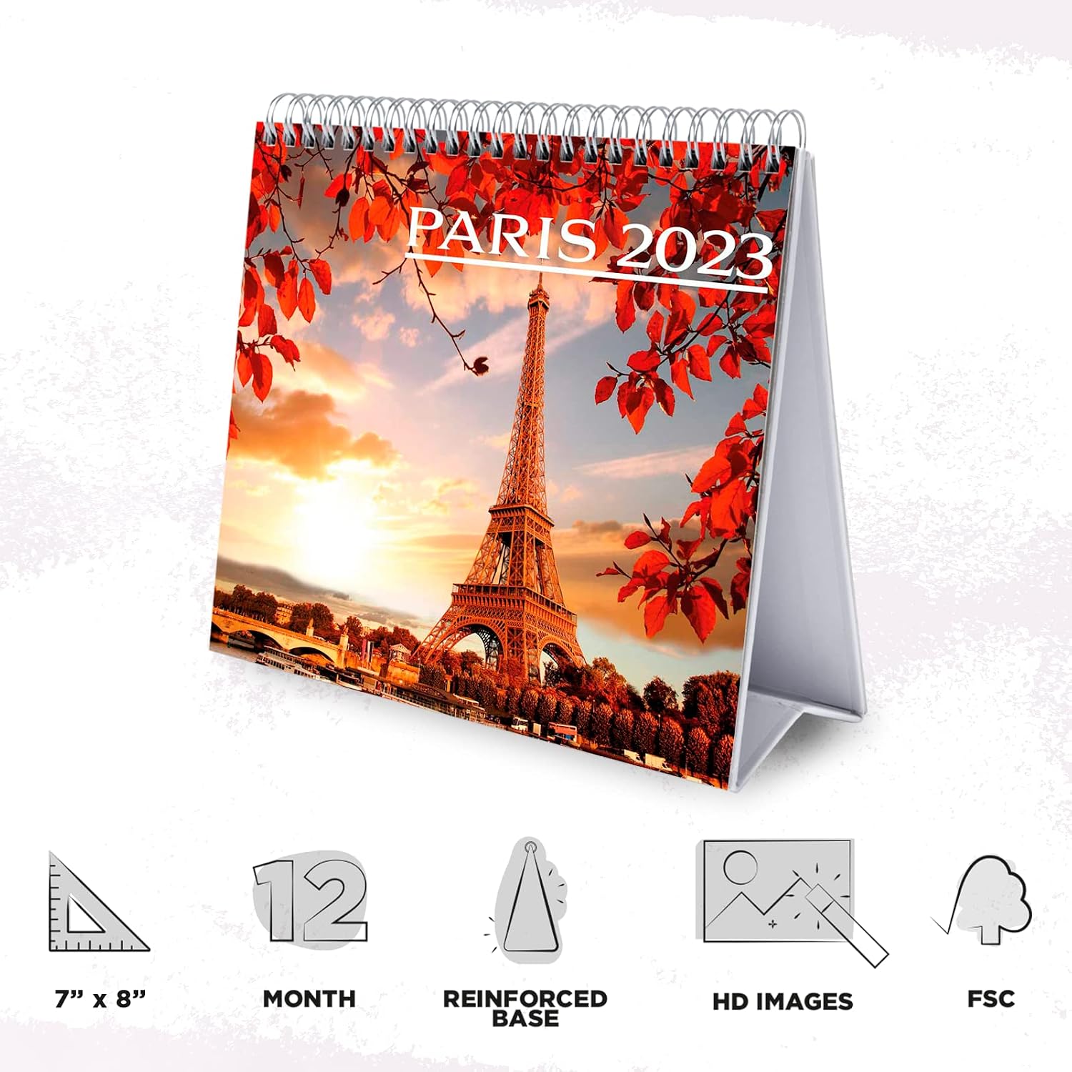 Grupo Erik Paris Calendar 2023, Desktop Calendar 2023-7 X 8 Inches / 18 X 20, Travel Desk Calendar 2023-12 Month 2023 Planner - Image 4