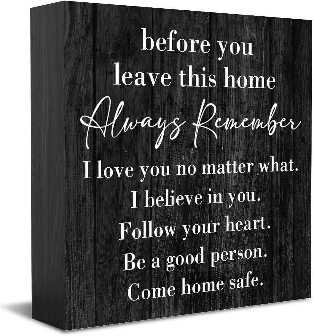 5x5 Inch Wooden Box Sign Always Remember Home Quote Decor