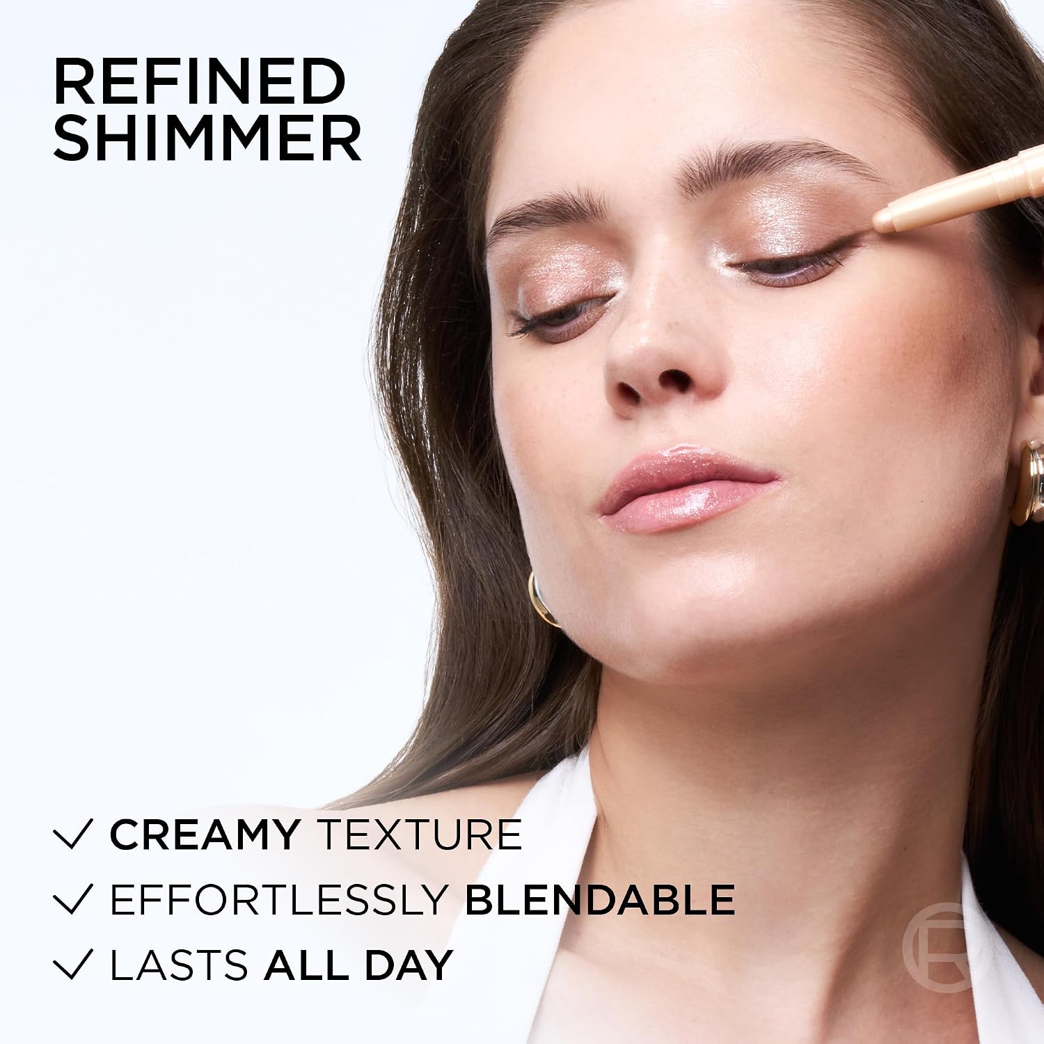 L'Oreal Paris Le Shadow Stick Shimmer Eyeshadow, High-Pigment, Long-Lasting, and Blendable Cream Eyeshadow Stick, Transfer and Smudge-Resistant Eye Makeup, Nude Lights