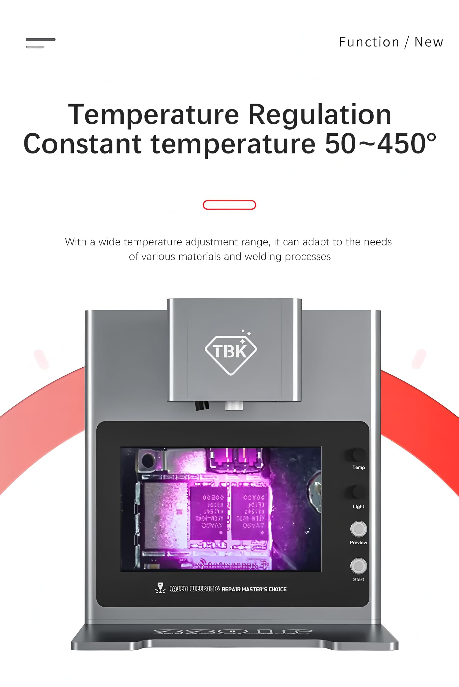 Stazione di saldatura laser con telecamera HD TBK 2205, attrezzatura per micro-saldatura per la manutenzione delle schede logiche degli smartphone (TBK 2205)