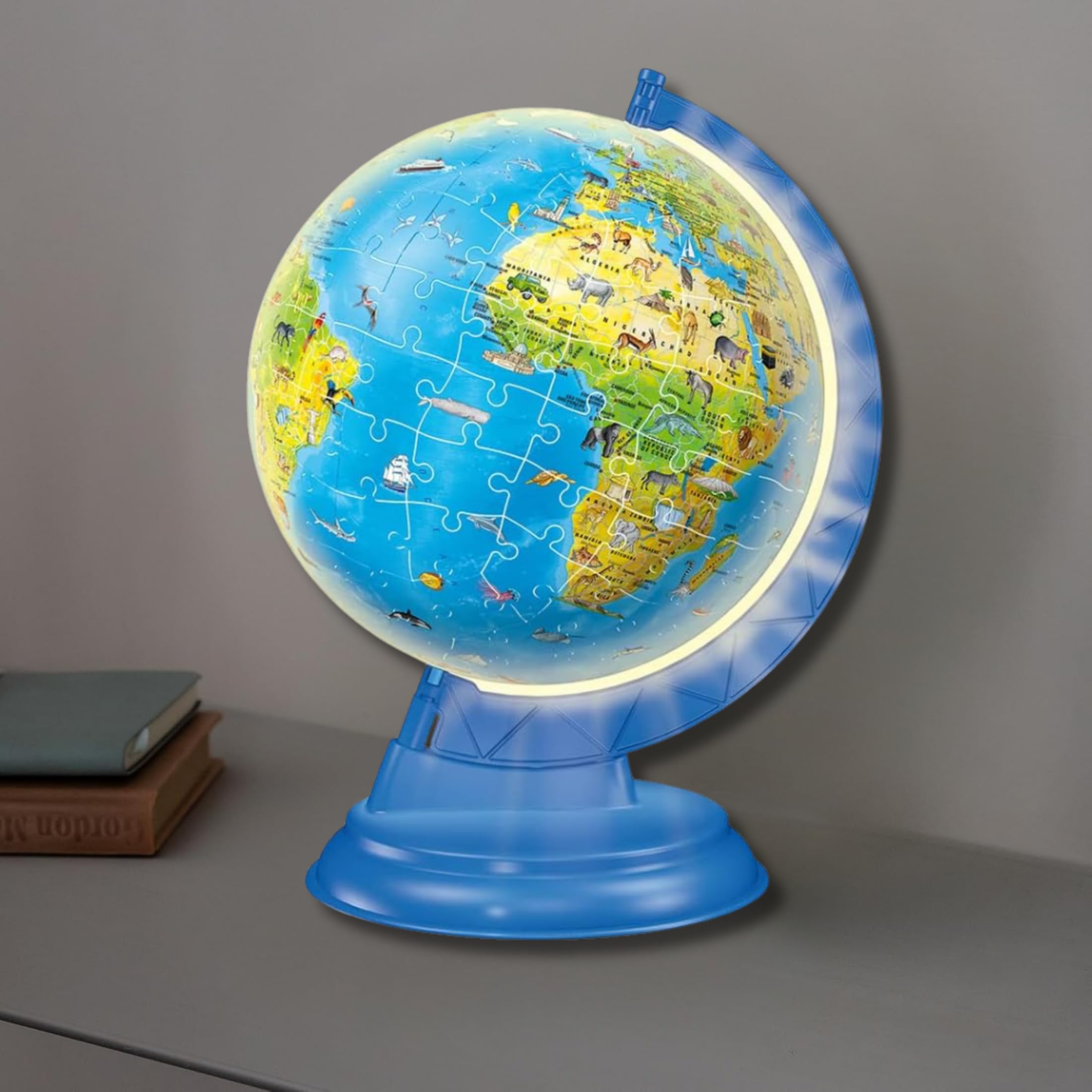 Ravensburger - Puzzle 3D Globo Terráqueo con Luz | Puzzles 3D para Adultos Y Niños 6 Años O Más | Maquetas para Montar 180 Piezas | Regalos Niños 6 Años | Eclipse Solar