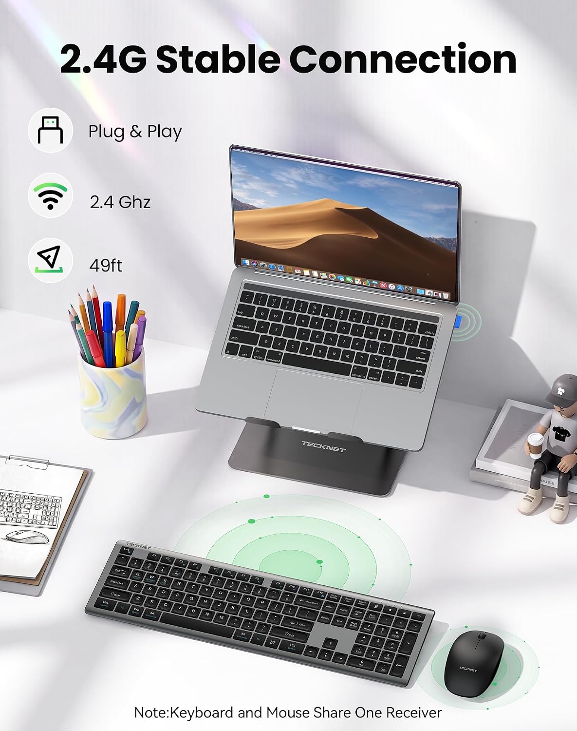  2.4G Rechargeable Ultra-Slim Wireless Keyboard and Mouse Combo thumbnail