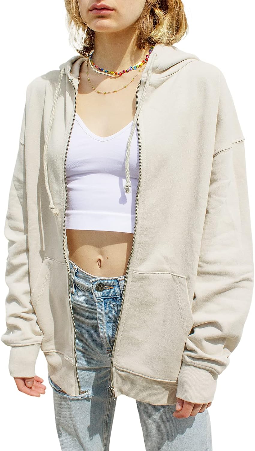 Felpa Con Cappuccio Zip Corta Donna – Cardigan Casual A Maniche Lunghe Con Tasche E Coulisse, Modello Elegante E Comodo - 2