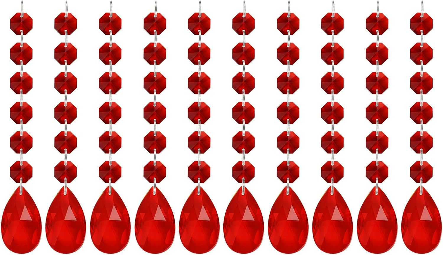 PATIKIL Teardrop Crystal Chandelier Pendants Beads, 10 Pack 165mm Length 38mm Chandelier Prisms Parts Ornaments Hanging Beads for DIY Arts Crafts Decoration, Dark Blue