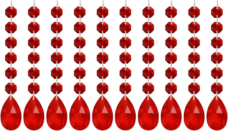 PATIKIL Lot De 5 Pendentifs En Cristal En Forme De Goutte D'eau - 85 Mm De Long Et 38 Mm De Long - Prismes De Lustre - Perles Décoratives à Suspendre Pour