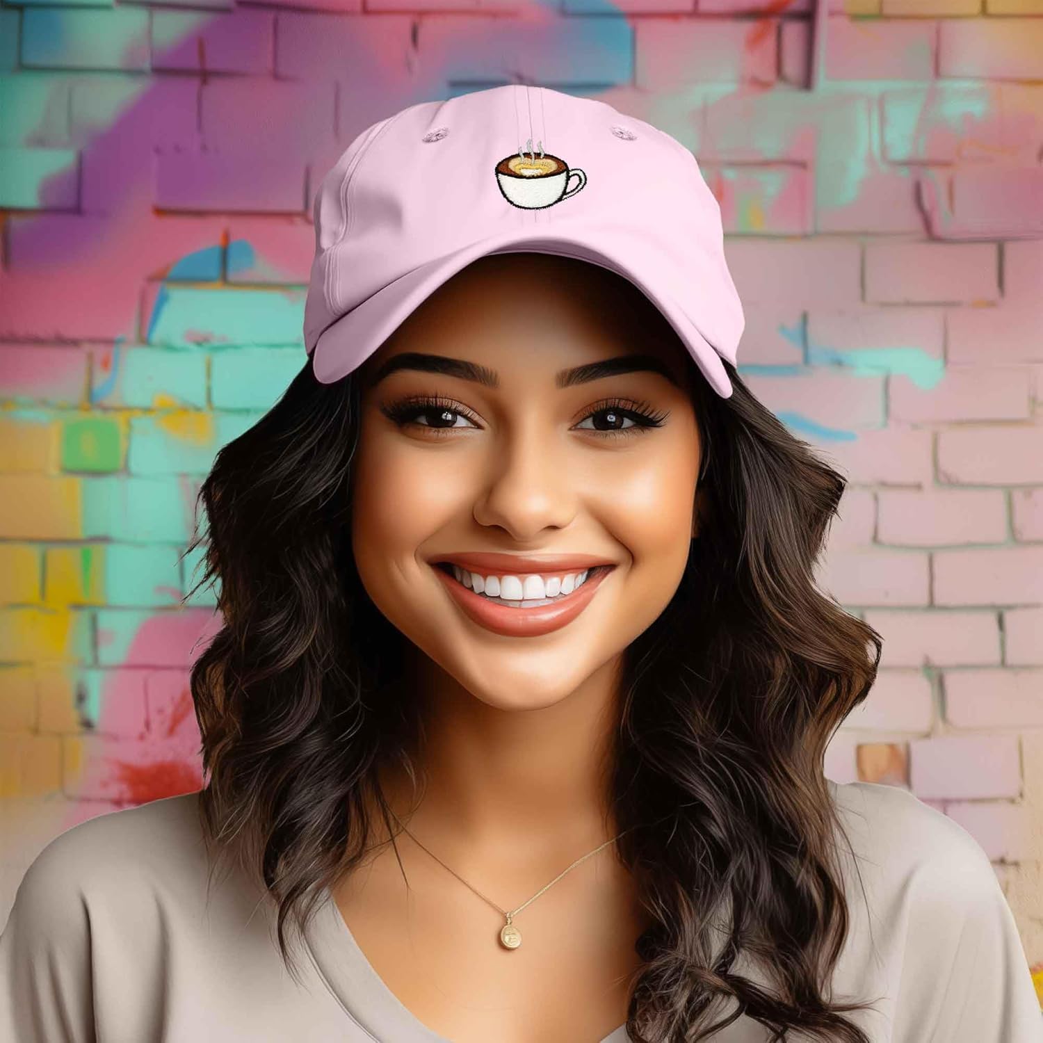 DALIX Cappuccino Hat Coffee Cup Womens Baseball Cap