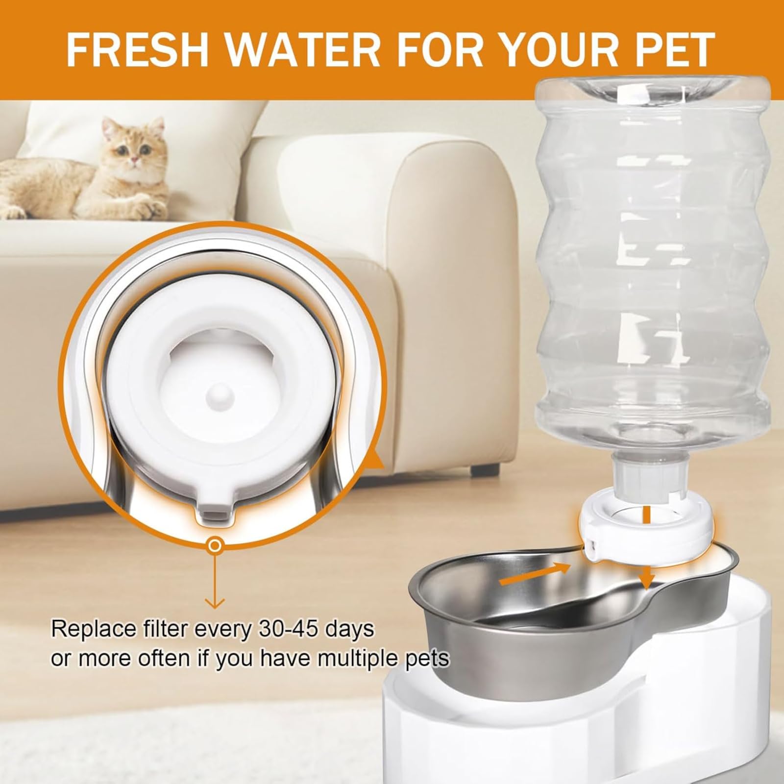 8-Pack Filtres de Remplacement pour Fontaine à Eau Animaux Compagnie Compatible avec le Distributeur d Automatique RIZZARI Purification Triple Adoucit l Prolonge la Durée Vie du Dispositif Mainient de