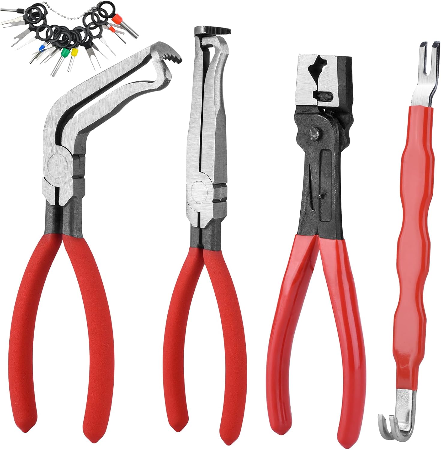 4 Pieces Electrical Disconnect Pliers for Cars, Automotive Electrical Terminal Connector Separator Removal Tool Remover, Electrical Connector Separator Tool Universal for Most Vehicles