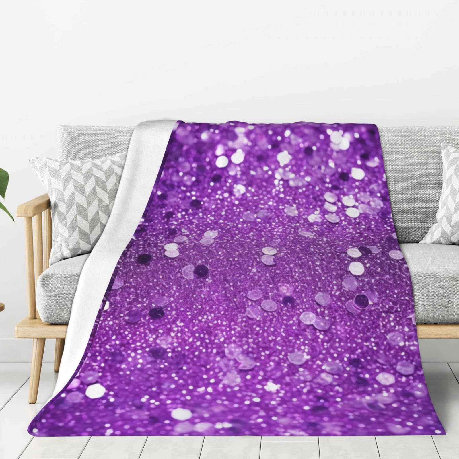 Couverture en flanelle violette 203x152 cm jeté de canapé léger douce