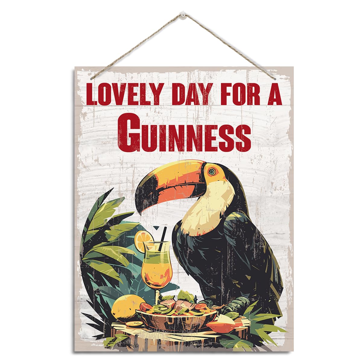 Funny Drinking Sign, Lovely Day For A Guinness Sign, Rustic Hanging Wood Plaque Sign, Advertisement Sign, Farmhouse Wood Bar Decor, Man Cave Decor, Wine Bar Wall Decor, Alcohol Wall Art