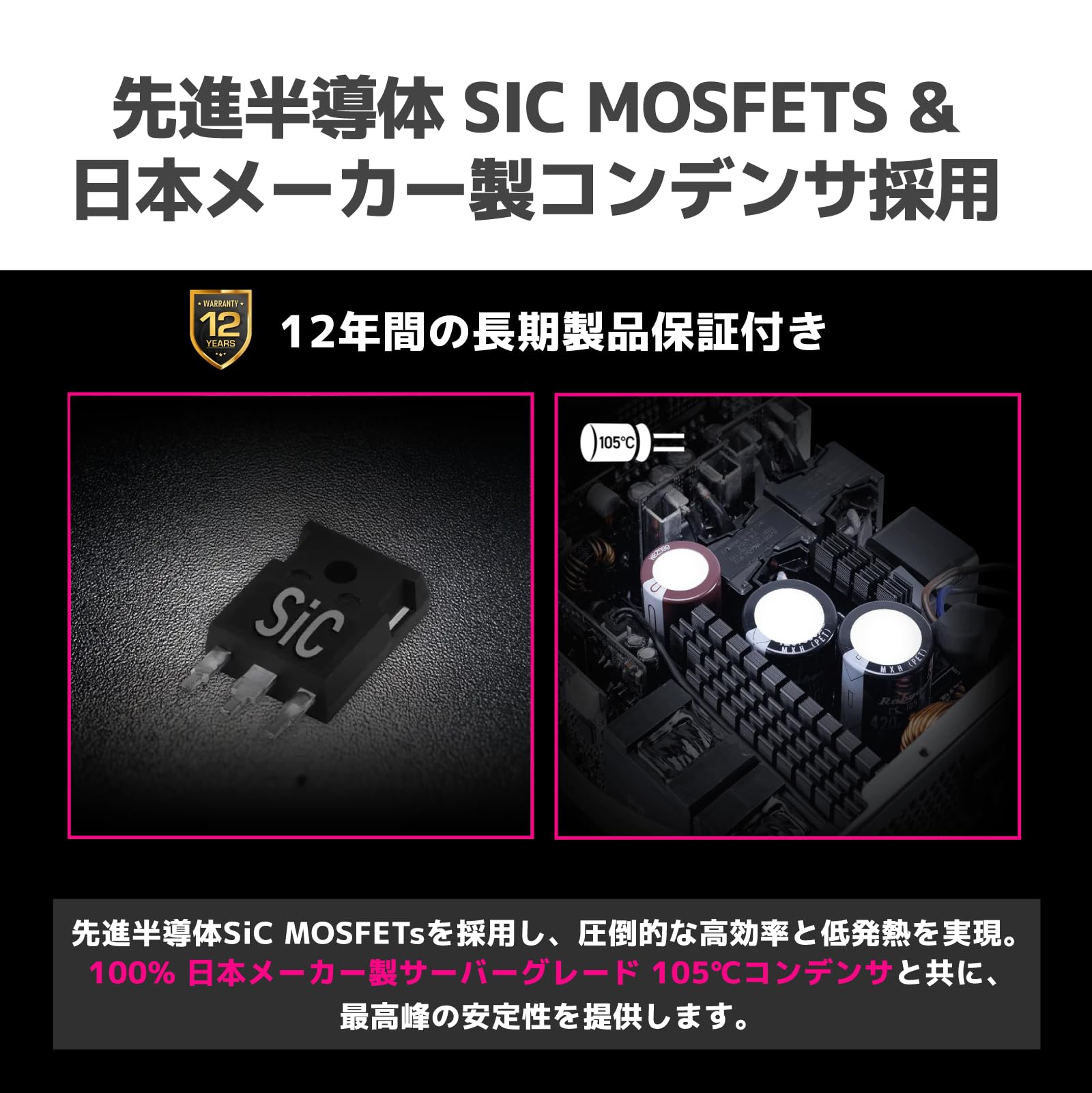 MSI Meg Ai1300TS PCIE5 - Fuente de alimentación (GPU Safeguard+, MOSFETs SiC, Modo Zero Fan con Ventilador Safeguard, 1300 W, Certificado 80 Plus Titanium, Dos Cables 12 V-2 x 6 nativos con Conector