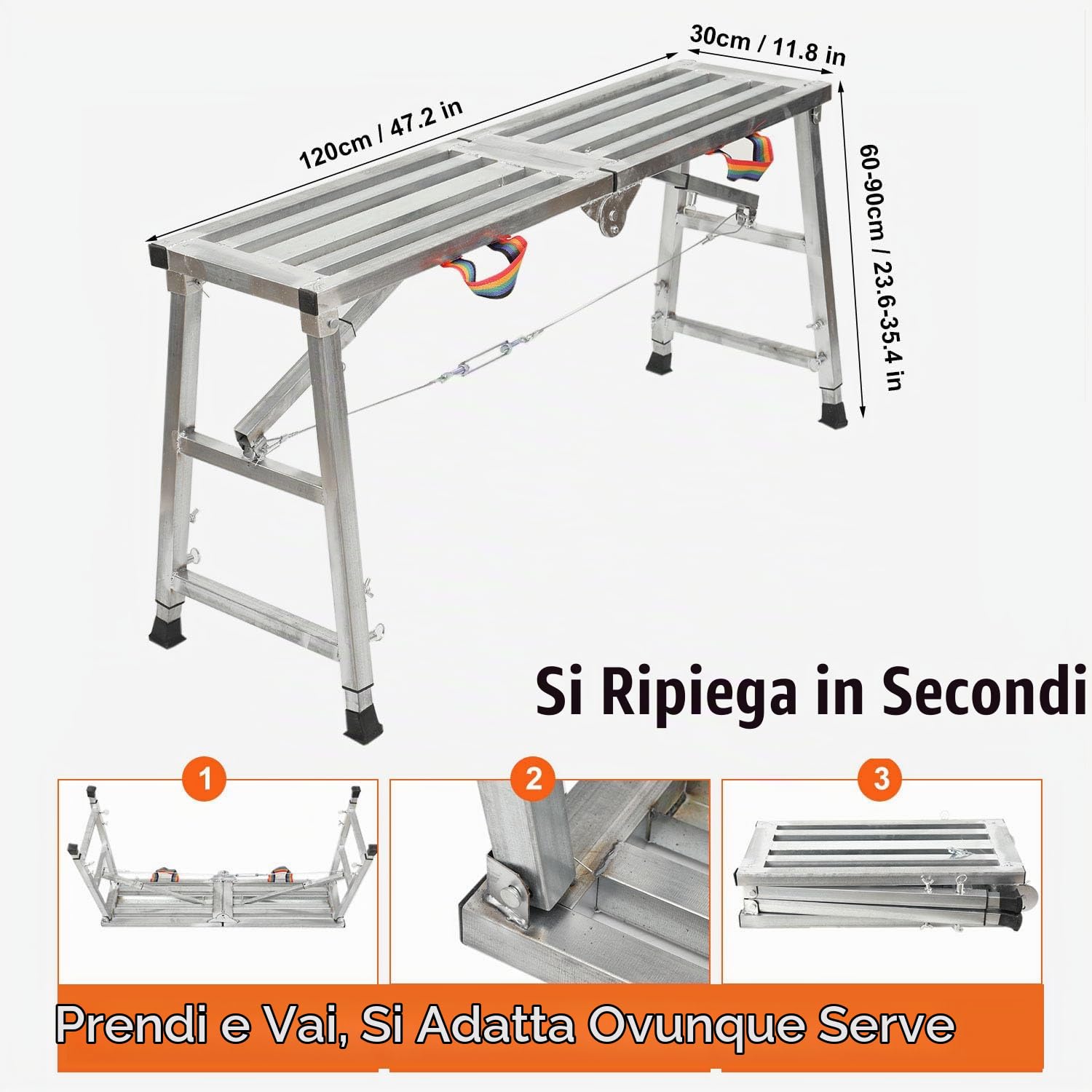Piattaforma da Lavoro Regolabile Piattaforma di Sicurezza Pieghevole