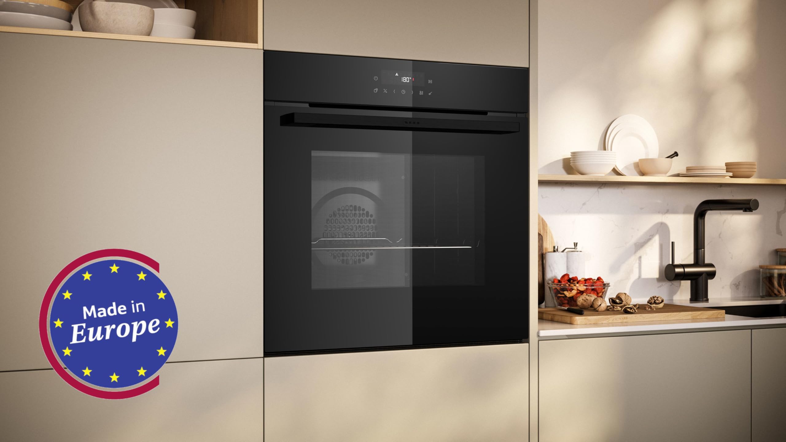 NEFF N30 Einbau-Backofen 60 x 60 cm LED Touch Control 3D Heißluft CircoTherm Air Fry Pyrolyse Schwarz