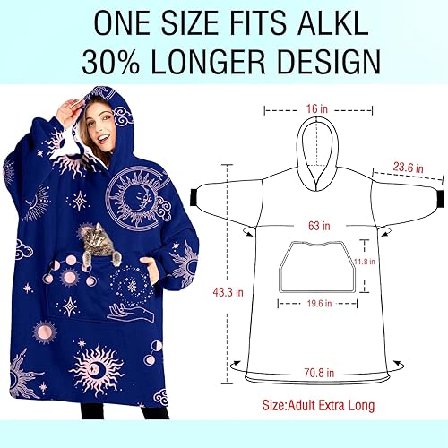 Miniatura 3 de Manta de gran tamaño, manta Sherpa con capucha con súper bolsillos, suéter súper cálido y mullido para mujeres y hombres