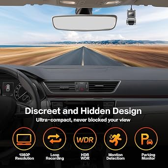 Hikity USB DVR On-Dash Camera - Loop Recording Dash Camera for Cars with 32GB SD Card 24H Parking Mode Driving Recorder LDWS FCWS Dash Cam for Android Radio Stereo GPS DVD