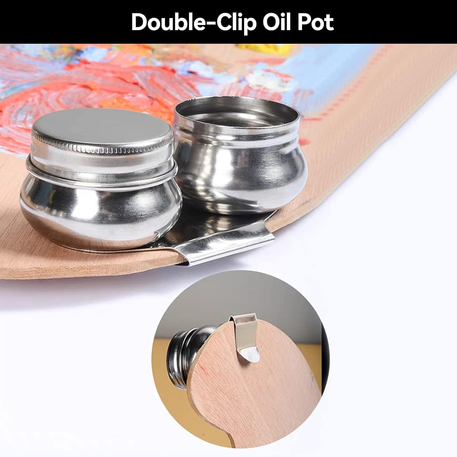 Stainless Steel Brush Washer, Portable Brush Cleaner Metal Brush Washer with Lid and Filter Brush Washer for Oil Painting - Image 4